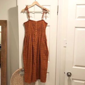 Smocked button down dress